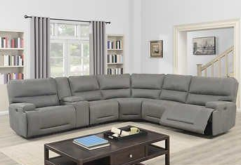 Jason Furniture Argento Microsuede Power Reclining 6-Piece Sectional (blemish)