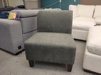 Charcoal Fabric Armless Accent Chair