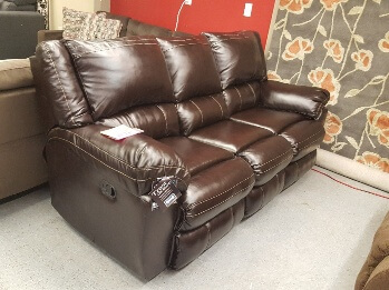 Ashley Henderson Dark Brown Faux Leather Reclining Sofa
