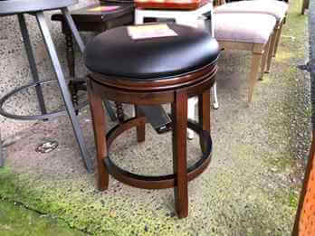 Ashley Walnut Finish Backless Barstool with Turned Legs