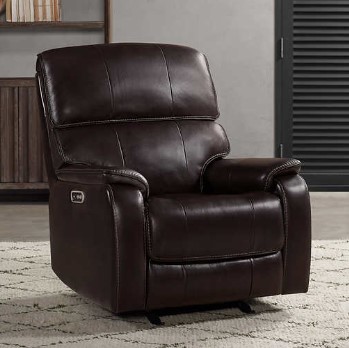 Barcalounger Columbia Dark Brown Leather Dual Power Recliner