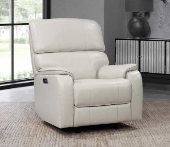 Barcalounger Ivory Leather Dual Power Recliner