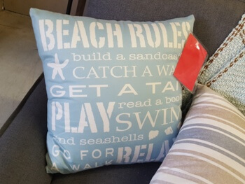 BEACH RULES Fabric Throw Pillow