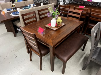 Vilo Home Glendale Dining Set with 4 Chairs & 1 Bench