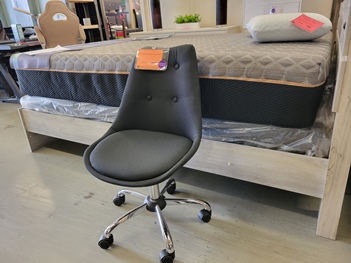 Black Fabric Armless Desk Chair