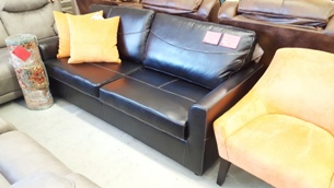 Emerald Black Bonded Leather Queen Size Sleeper Sofa