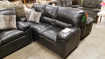 Homelegance Talon Black Faux Leather Sofa with Flaired Arms