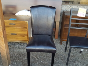 Homelegance Sleek Dark Brown Faux Leather Side Chair with Vertical Stitched Accents