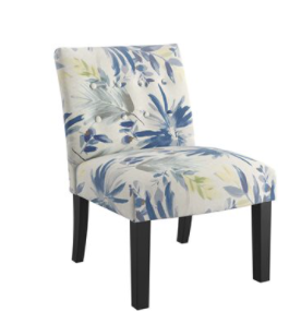 Emerald Blue Foliage Accent Chair