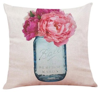 Blue Ball Jar Throw Pillow
