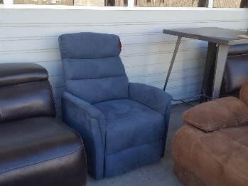 Blue Microsuede Chair (does not recline)