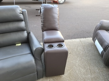 Steve Silver Brown Leather Console
