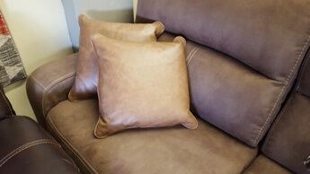 Brown Faux Leather Throw Pillows (set of 2)