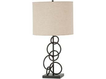 Coaster Bronze Circles Table Lamp with Round Beige Lampshade