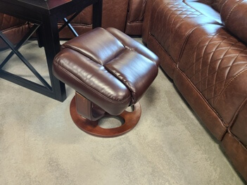 Coaster Dark Brown Ottoman with Wood Base