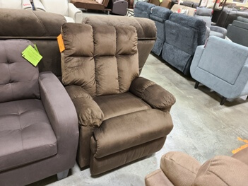 Ebello Home Brown Velvet Fabric Recliner