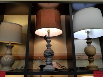 Crestview Distressed Charcoal Table Lamp with Burlap Shade