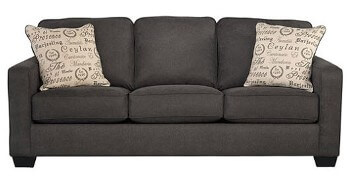 Ashley Camden Charcoal Fabric Sofa with Squared Arms