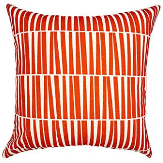 Orange & White Patterned Throw Pillows (set of 2)