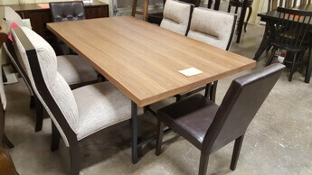 Encore Home Furnishings Search Results Casana Hardwood Dining Table With Black Metal Base A Few Scuffs