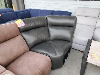 Charcoal Leather Wedge Chair