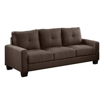 Encore Home Furnishings New Furniture Factory Seconds Homelegance Ramsey Chocolate Sofa With Tufted Accents