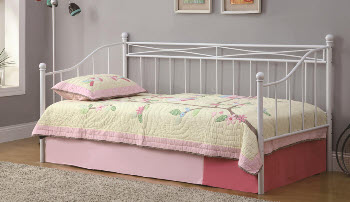 Coaster White Metal Day Bed