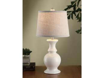 Crestview Sand Dune Off White Table Lamp with Linen Shade