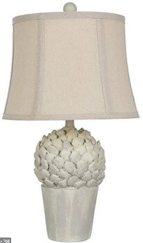 Crestview Distressed White Artichoke Table Lamp