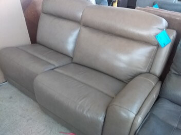 Chateau Dax Dark Taupe 2-Piece One-Arm Power Reclining Loveseat