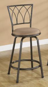 Coaster 24-Inch Charcoal Diamond Back Swivel Barstool