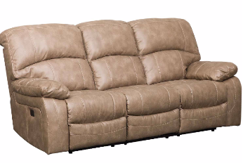 Ashley Dunwell Tan Microsuede Dual Power Reclining Sofa