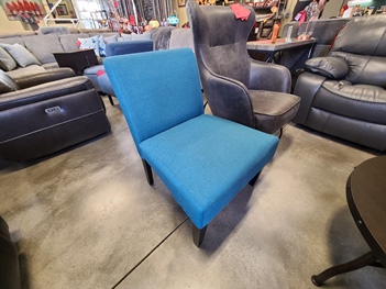Eagan Teal Tweed Armless Accent Chair