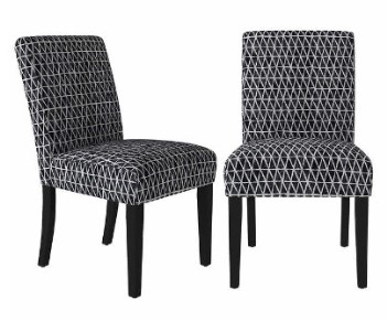 Handy Living Elkins Black & White Patterned Side Chairs (set of 2)
