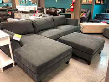 Mitch fabric sectional clearance with ottoman