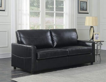 Emerald Black Bonded Leather Queen Size Sleeper Sofa