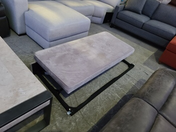 Light Silver Fabric Pop-Up Ottoman