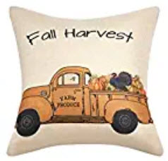Fall Harvest Truck Throw Pillow