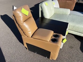 Cosmic Flax Leather Storage Console