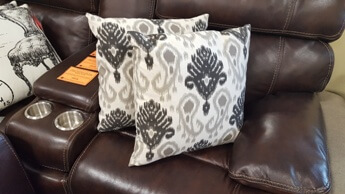 Homelegance Fleur De Lis Black & Grey Throw Pillows (set of 2)