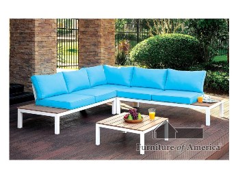 Encore Home Furnishings New Furniture Factory Seconds Furniture Of America Teal White Outdoor Sectional With Coffee Table