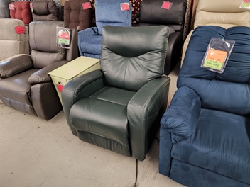 Great Leisure Valencia Forest Green Leather Pushback Swivel Recliner