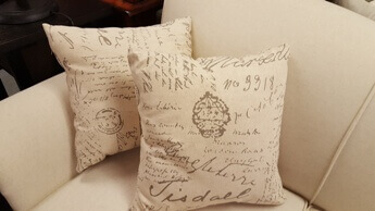 French Script Throw Pillows (set of 2)