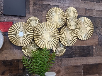 Gold Textured Discs Metal Wall Art Panel