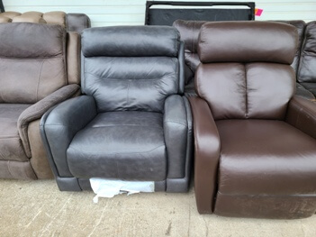 Jason Furniture Charcoal Leather Chair (does not recline)