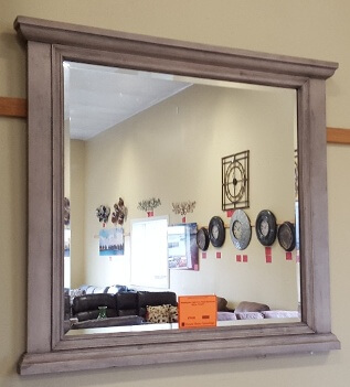 Homelegance Light Grey Finish Hardwood Mirror