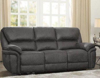 Homelegance Hadden Charcoal Microsuede Reclining Sofa