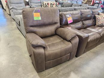 Barcalounger Henley Brown Fabric Swivel Glider/Recliner