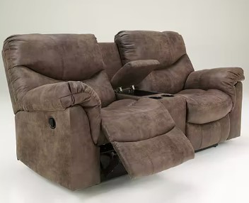 Ashley Holton Brown Microsuede Reclining Loveseat