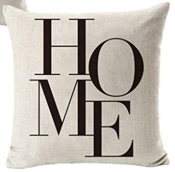 Black & White HOME Fabric Throw Pillow